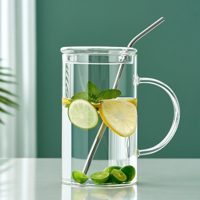 保温水杯玻璃杯家用大容量茶杯带把盖办公室泡茶杯男女喝水杯子厂