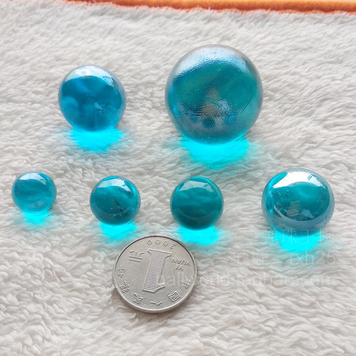 玻璃珠至爱湖蓝色玻璃弹珠海蓝色玻璃球花瓶鱼缸装饰多种形状波子