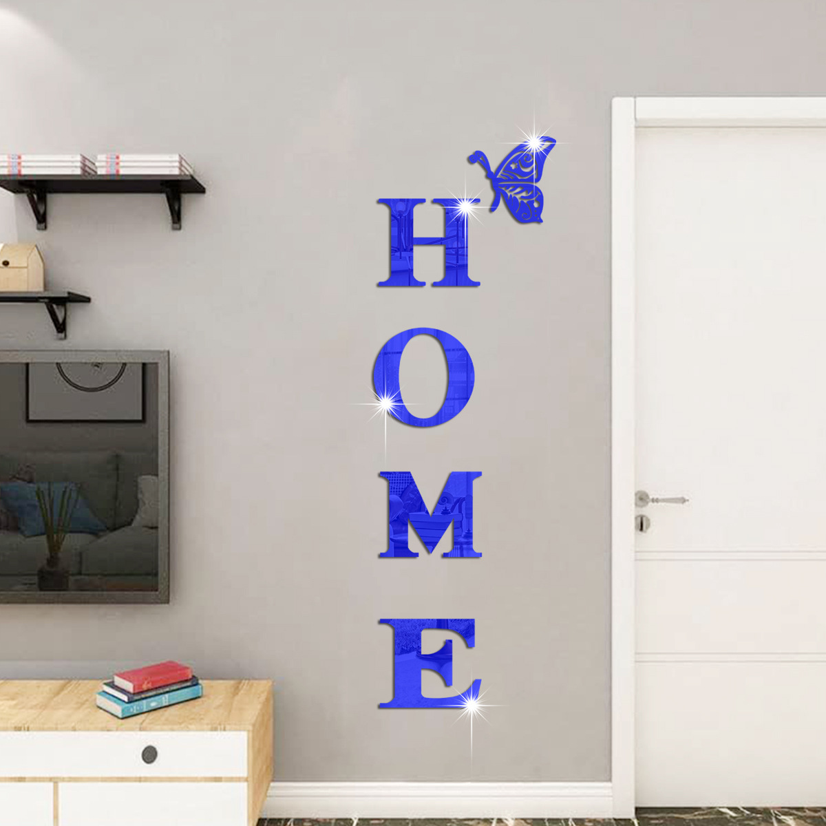 Jm3343 Cross-Border Foreign Trade Home Family Slogan Acrylic 3D Stereo Mirror Sticker Hallway Entrance Decorations