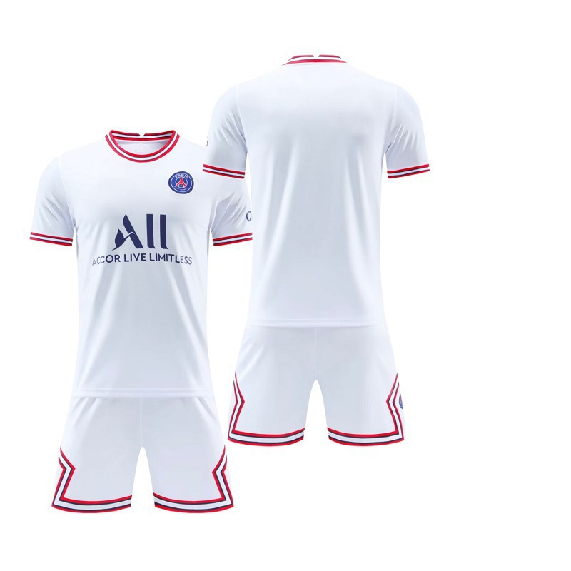 巴黎圣日耳曼第三客场球衣白足球服30号梅西10号内马尔7号姆巴佩