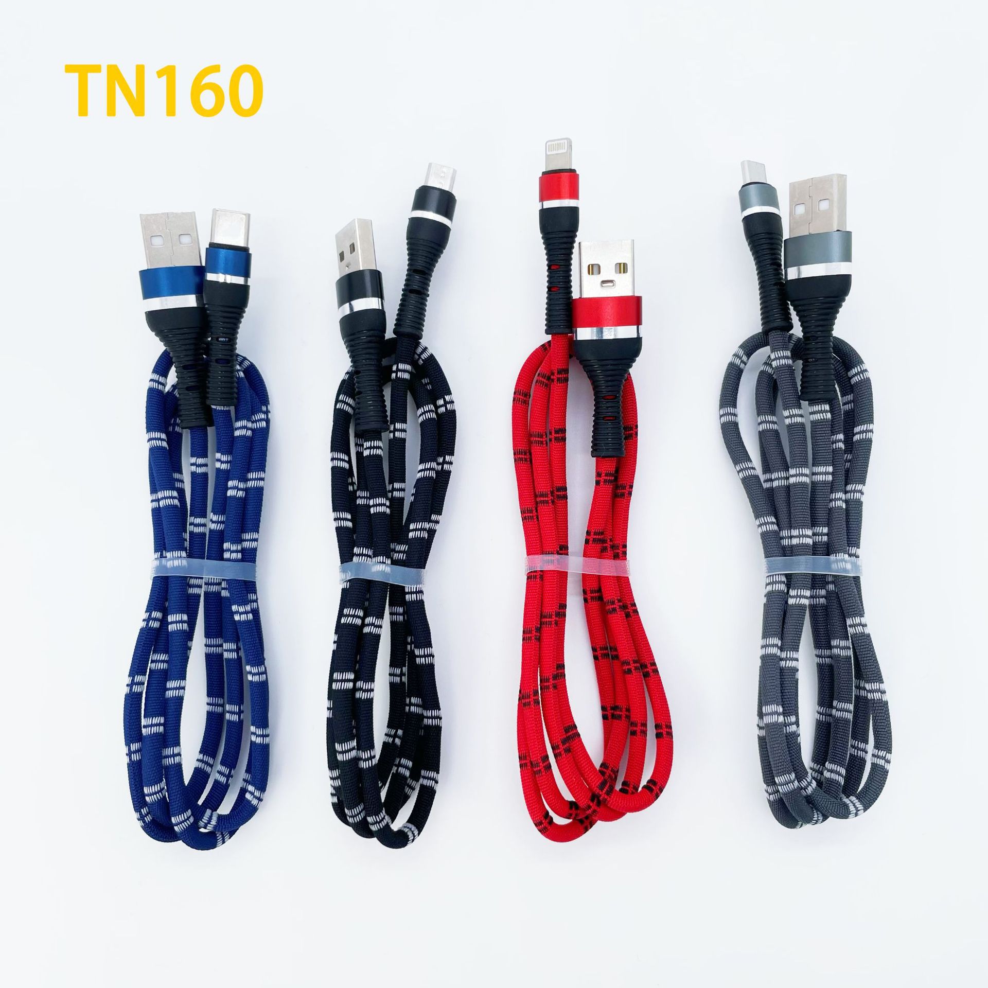 Tn160 New Woven Fast Charge Data Cable I5 Android TC Smartphone Qc3.0 Fast Charge Function Delivery Supported