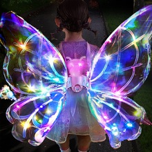 玩具女孩电动发光蝴蝶翅膀背饰儿童会动的2023年新出网红女童