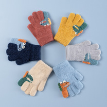 厂家批发儿童针织毛绒保暖手套冬季学生作业手套