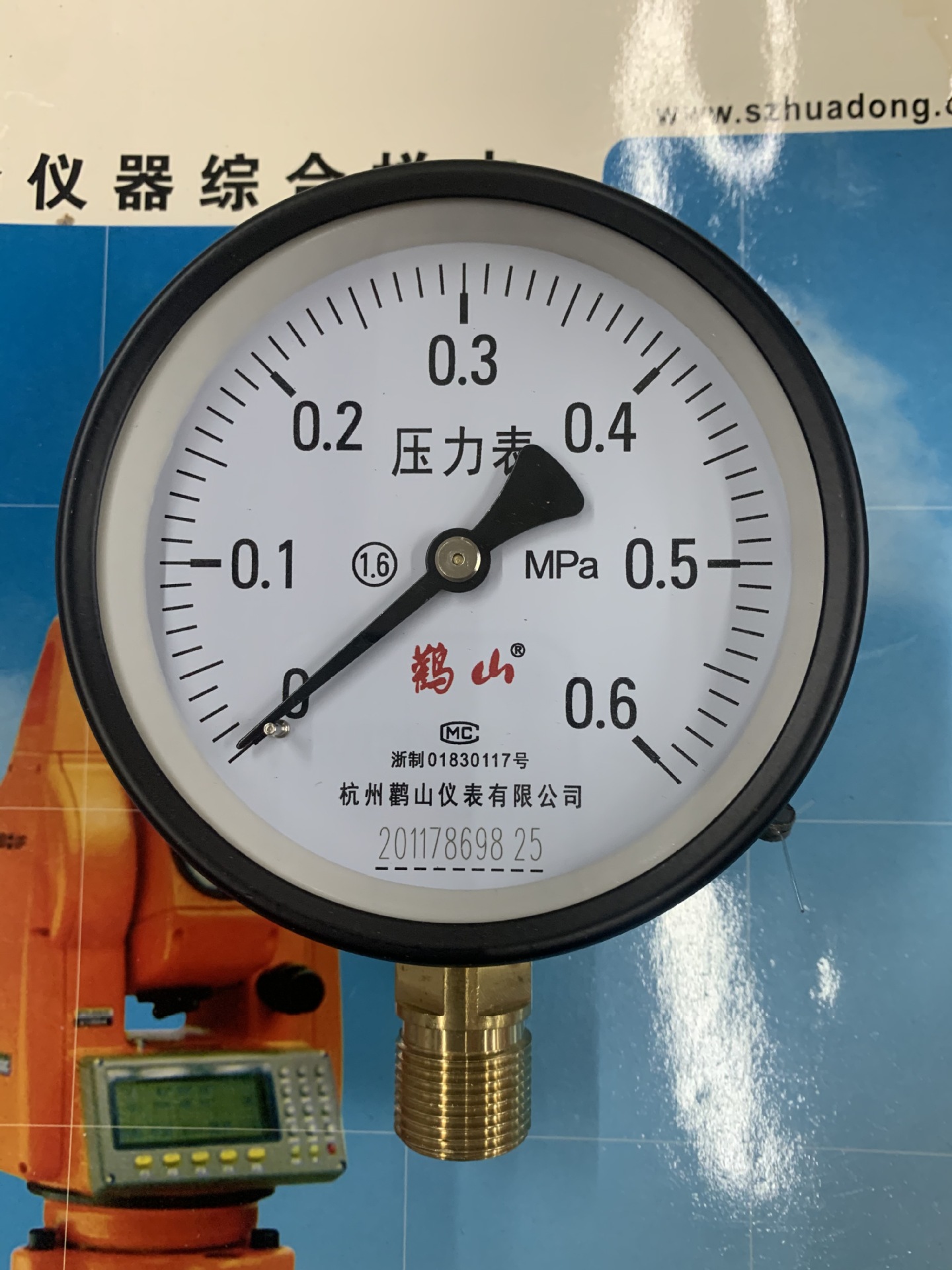 杭州鹤山压力表/气压表真空表鹳山牌y-100储气罐0.6 1 1.6 2.5mpa