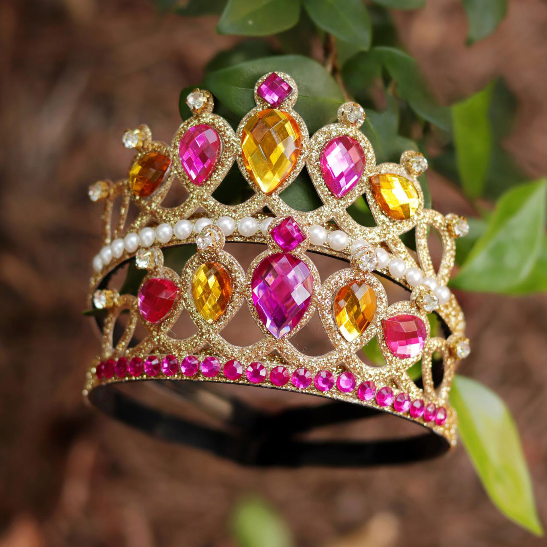 镶钻头饰大皇冠批发 彩色宝石女孩玩具头冠欧洲城堡公主皇冠