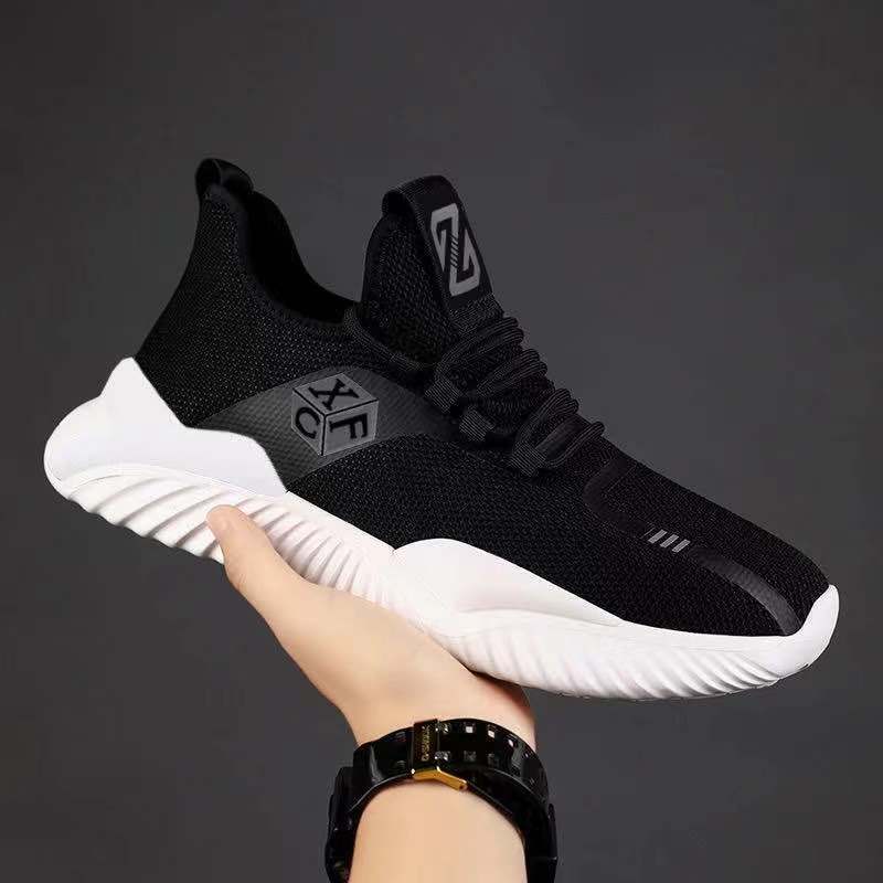 2021 New Spring Breathable Light Casual Shoes Korean Summer Running Tide Shoes Men's Black Shoes One Piece Dropshipping