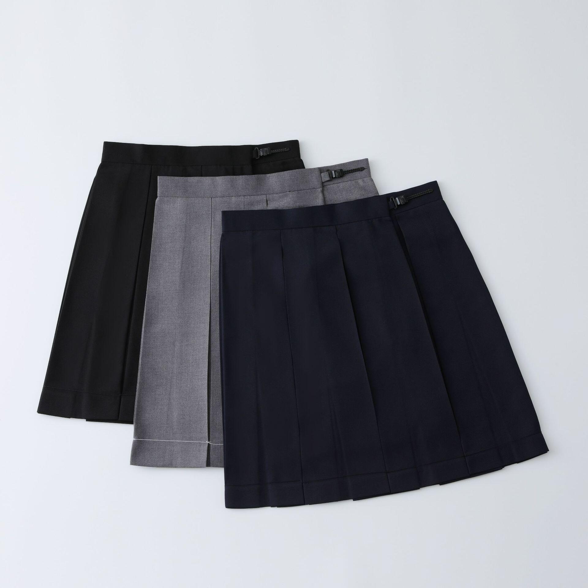 【黑色八箱褶】日系正统日常款tr纯色百褶裙学院风厂家批发