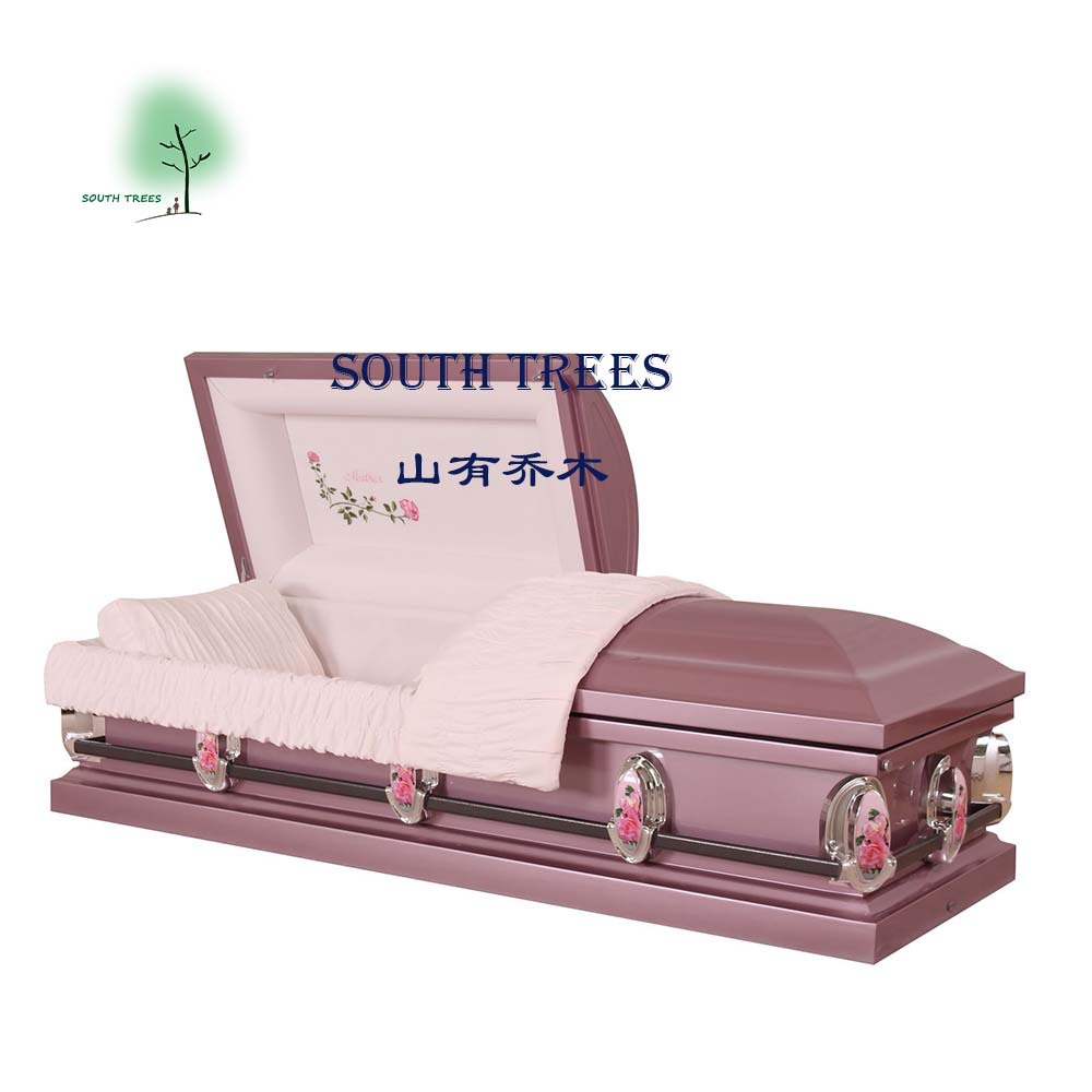 跨境出口非洲美国铁棺金属棺木土葬大棺材殡葬用品寿材老人白事用