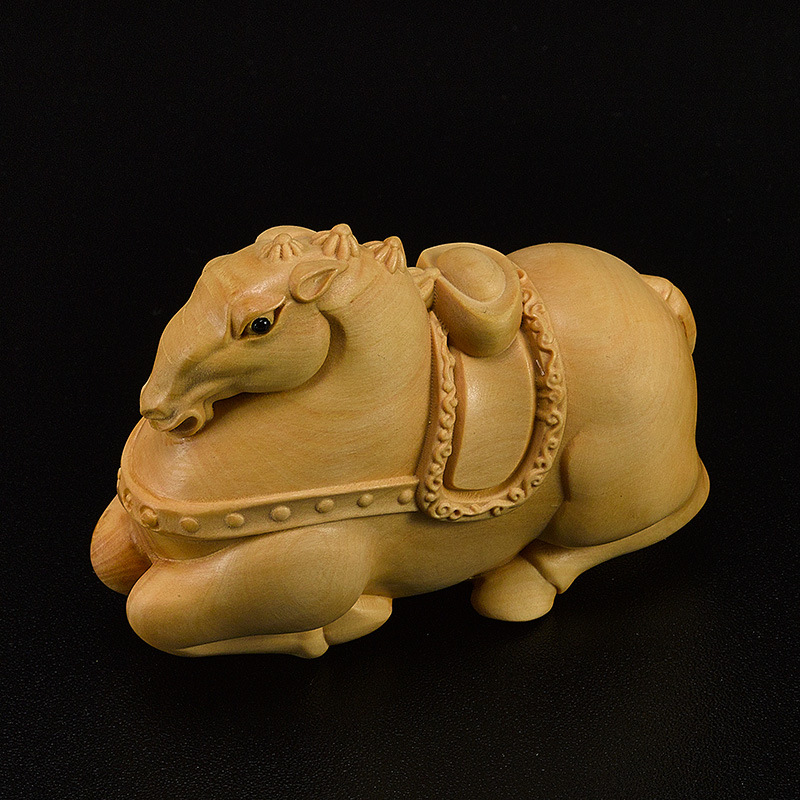 黄杨木雕创意男士随身把玩物件生肖马文玩手把件工艺品客厅小摆件
