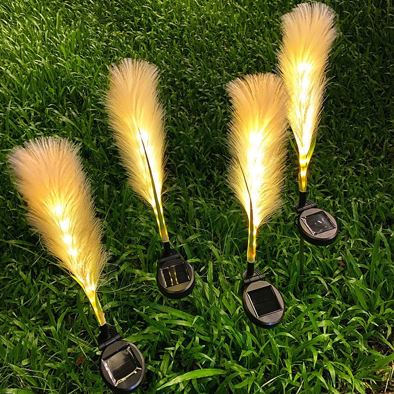 Solar LED Reed Optical Fiber Lamp Outdoor Waterproof Lawn Courtyard Landscape Atmosphere Decorative Lights Solar Colored Lights
