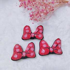 经典卡通亮片蝴蝶结装饰胸针头饰配件