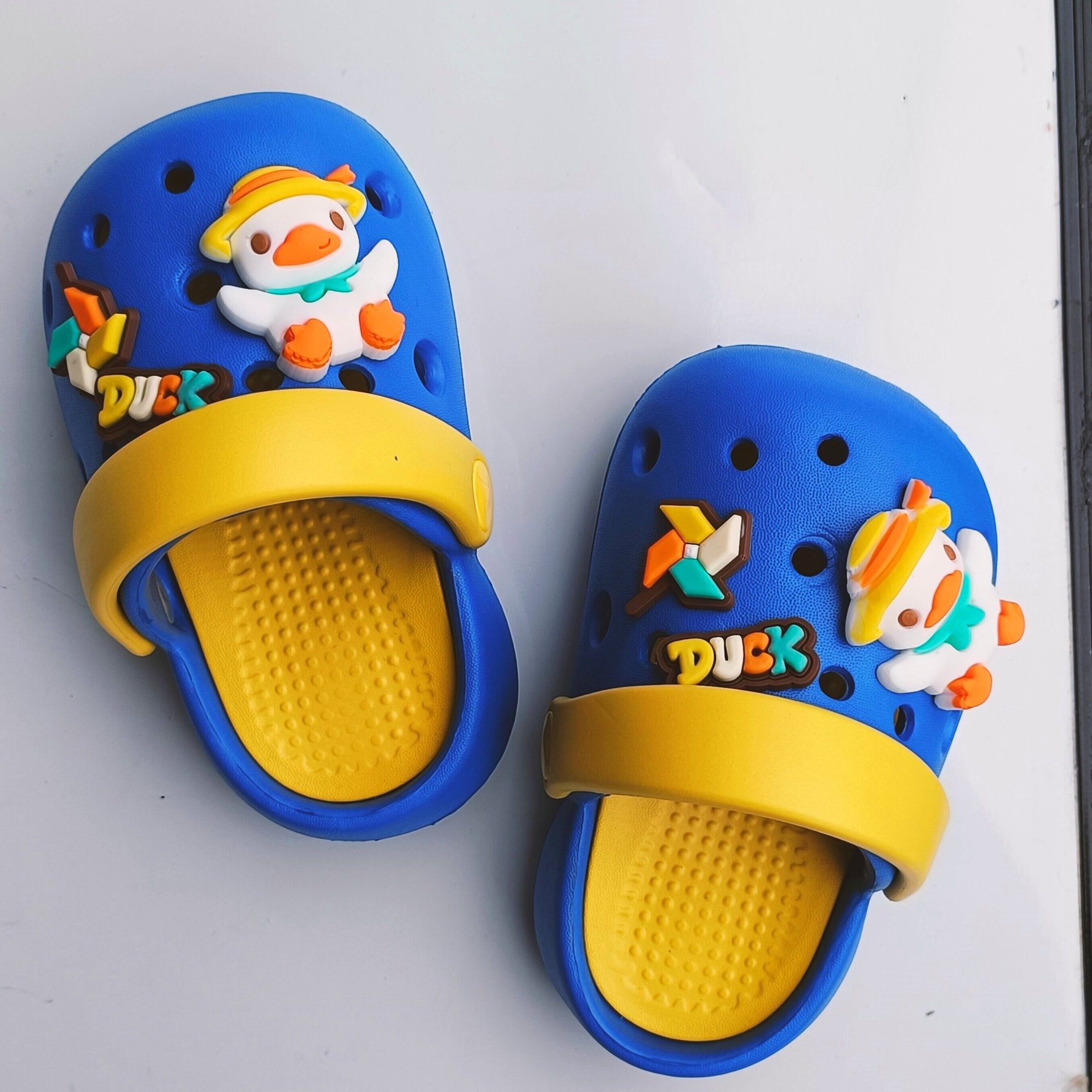 Baby Hole Shoes Eva Double Layer Boys Summer Indoor Non-Slip Little Kids Baby Boys Bath Sandals Outer Wear