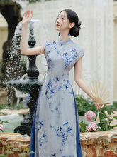 茶服新中式禅意裙小立领连衣裙改良旗袍中国风女装2024新款茶艺风