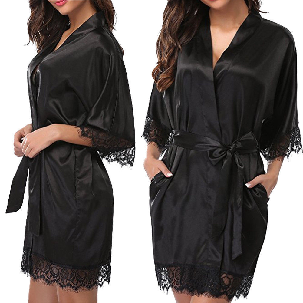 European and American plus Size Nightgown Sexy Seduction Underwear Foreign Trade Sexy Bathrobe Sexy Ice Silk Pajamas 3025