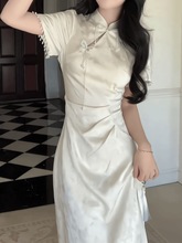 新中式国风改良旗袍年轻款少女日常可穿气质修身法式连衣裙子女夏