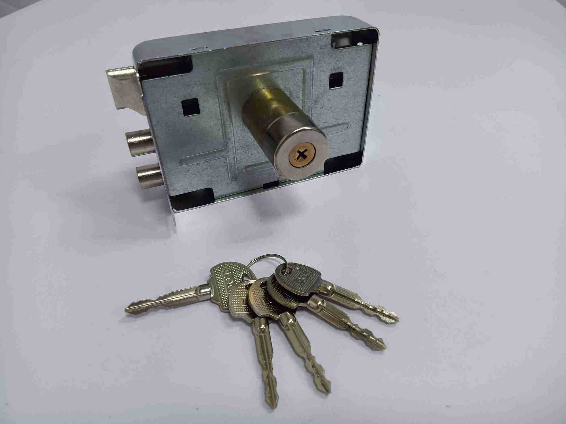 老式门锁外装门锁防盗门锁铁门锁房门锁室内大门插销式连体锁