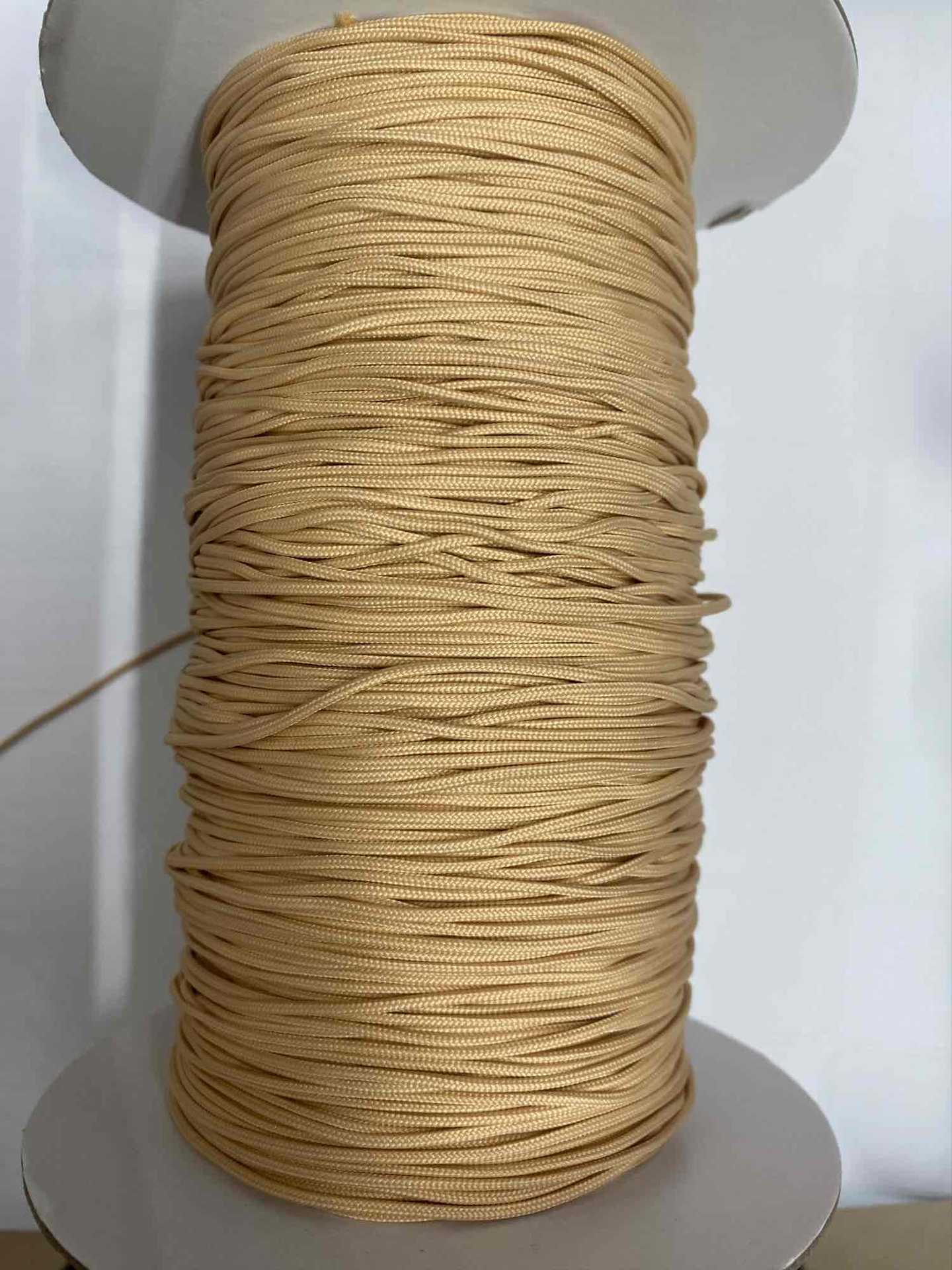 供应再生绦纶环保材料包芯绳商标吊牌吊粒编织绳可降解再生poly绳