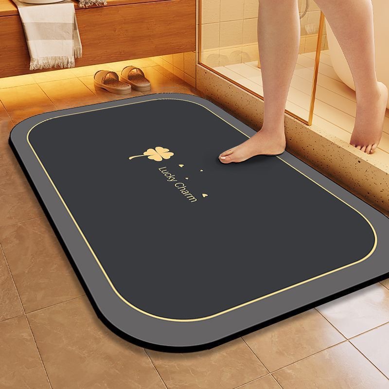 Diatom Ooze Soft Floor Mat Bathroom Toilet Doorway Absorbent Foot Mat Home Non-Slip Quick-Drying Mat Toilet Entrance Mats