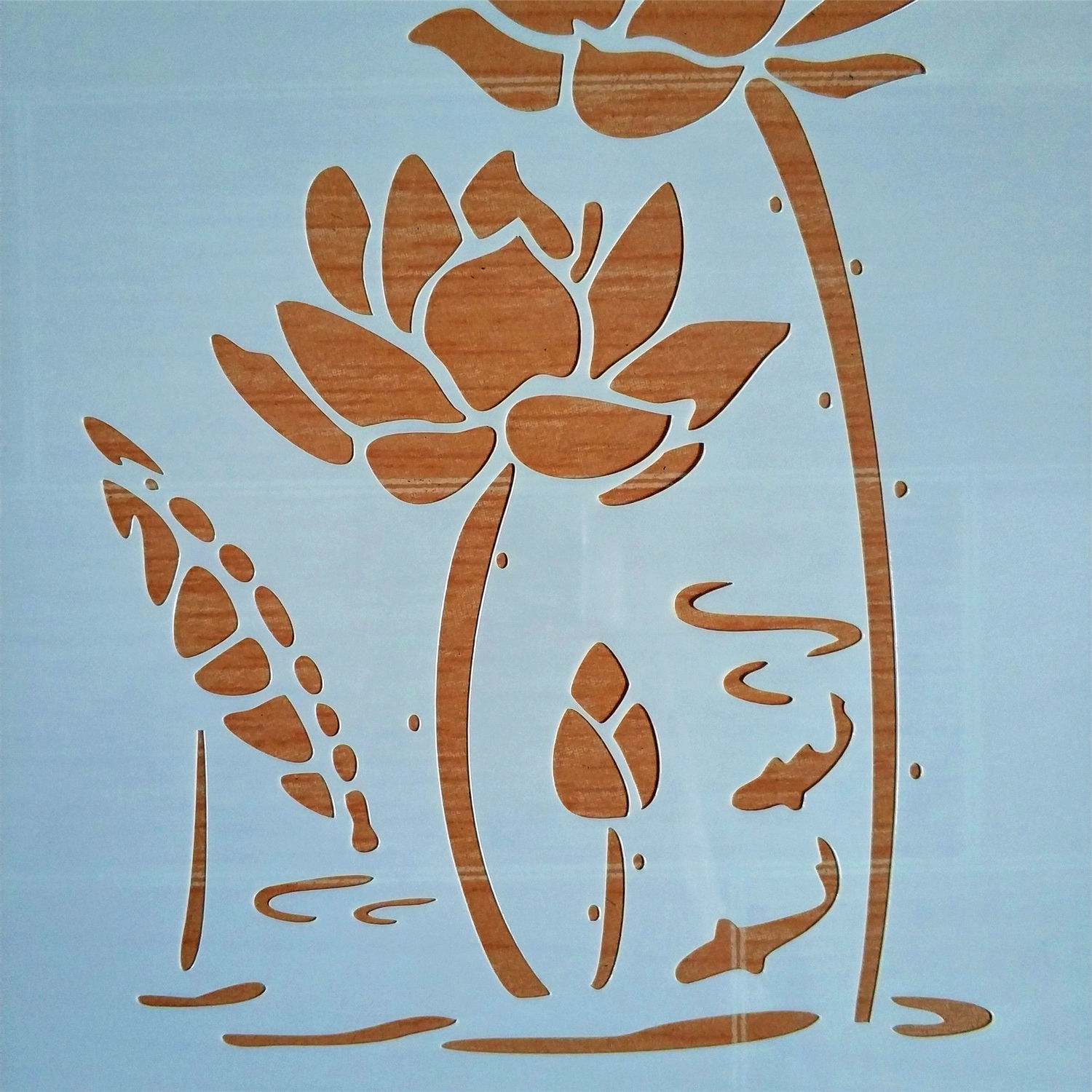 镂空模板画荷花喷漆涂鸦镂印模板画画*厘米喷画模板