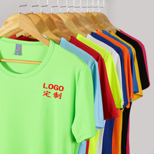 夏季小方格圆领短袖速干T恤马拉松跑步户外运动广告衫定制印logo