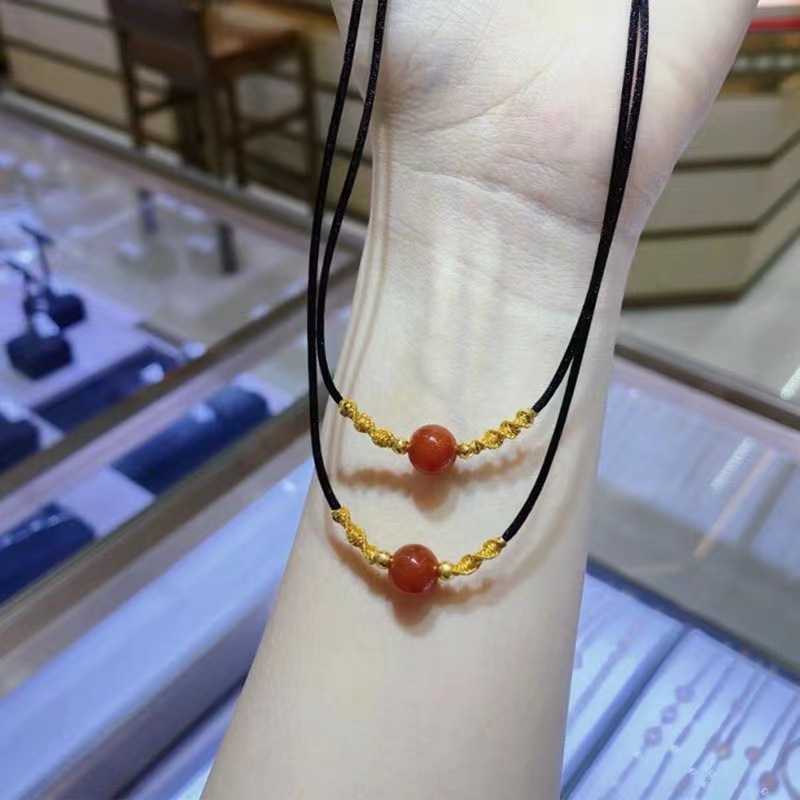 Jequirity Bean Popular Red Agate Bracelet Necklace Girlfriends Couple Token Gift Fashion