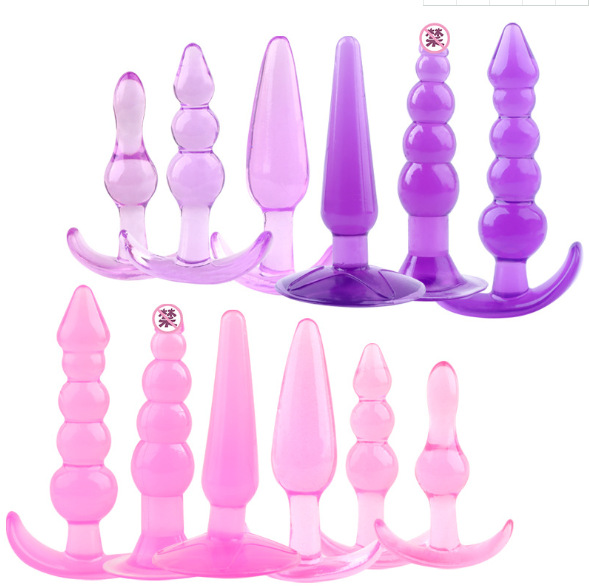 Back Court Anal Plug Set 6-Piece Jelly Anal Plug Back Court Combination Couple Supplies Anal Expander