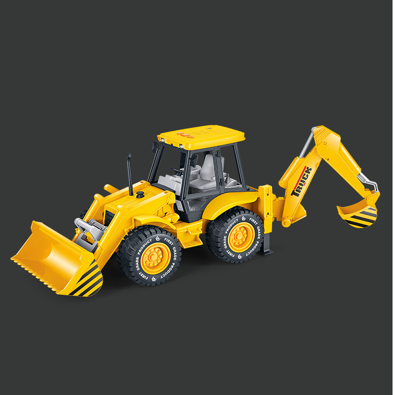 Story-Telling Engineering Vehicle Two-Way Excavator Sound and Light Combination Early Education Educational Inertia Children's Toy