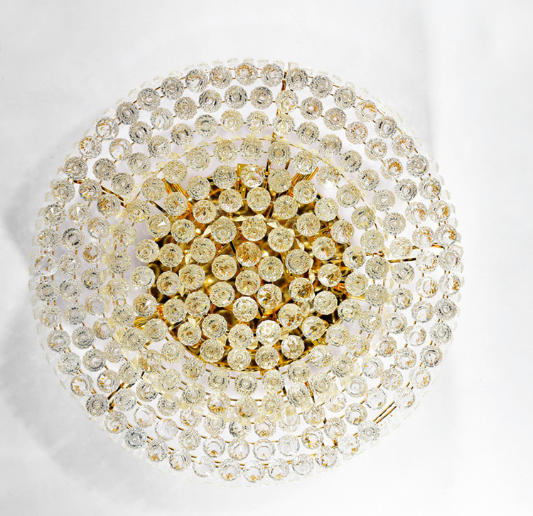 4cm灯饰水晶球 可吊挂饰品配件透明切面玻璃球带孔家居装修摆件