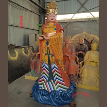 祥狮大型纯铜彩绘妈祖神像天上圣母天后湄洲岛海神娘娘家用摆件