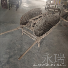 老旧木质独轮车老旧农具民俗老物件手推车怀旧老推车农家院摆件