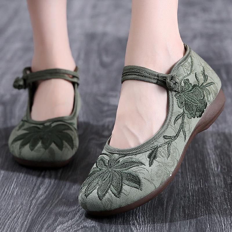 t女士老北京布鞋官方旗舰店正品女鞋民族风妈妈鞋中年女式绣花鞋