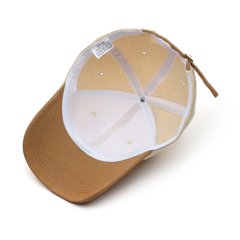 Japanese Stylish Retro Minimalism Letter Patch Stitching Baseball Cap Outdoor Travel Sun Protection Sunshade Couple Peaked Cap