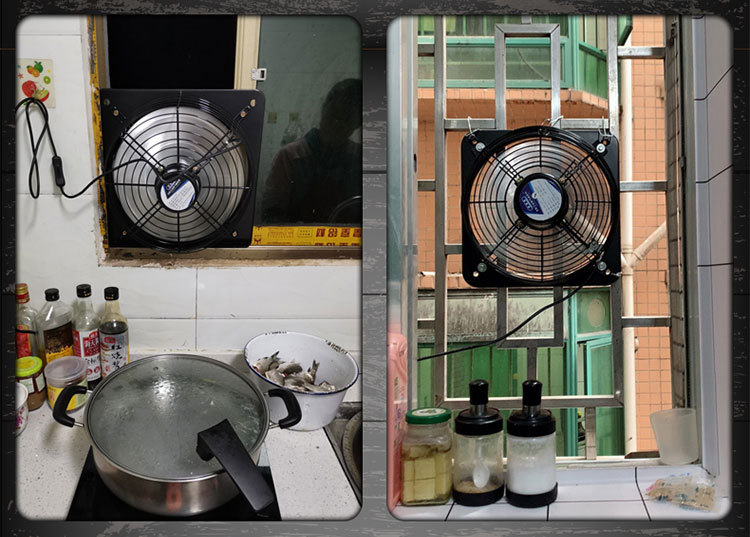 排气扇厨房家用窗式抽风机油烟排风扇动力静音换气扇免安装工业级