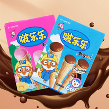 啵乐乐冰淇淋形饼干香蕉巧克力草莓味53.4g盒装卡通儿童休闲零食