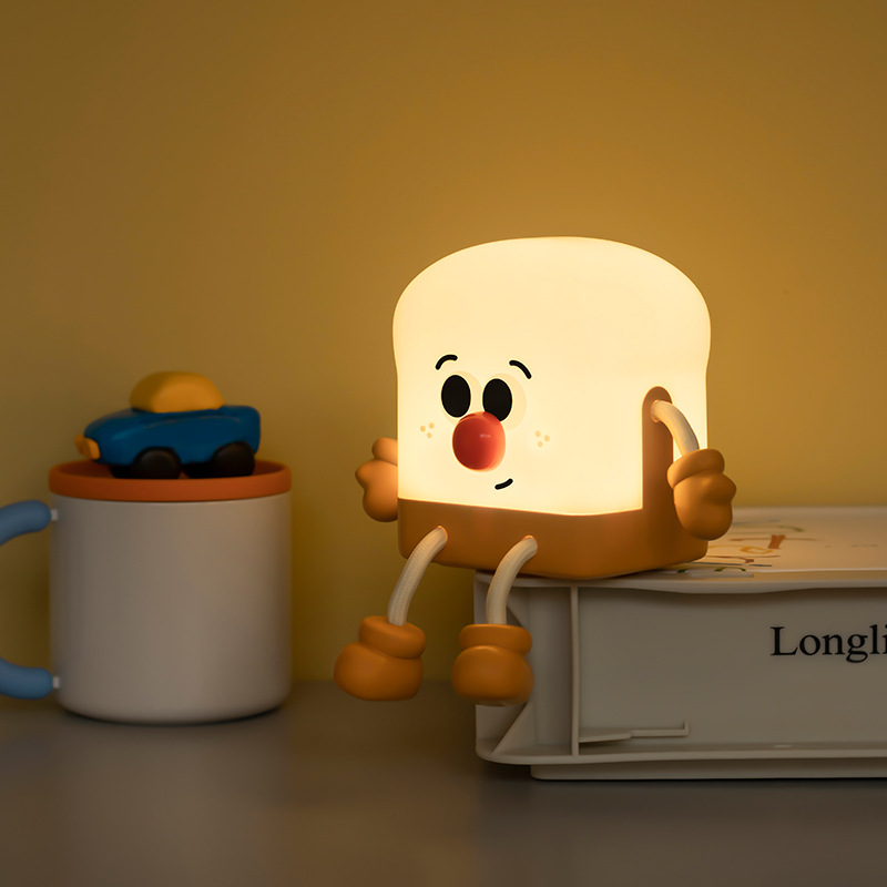 toast boy creative cute decoration cartoon bedroom decoration decompression student night light
