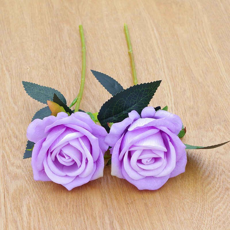 艺必易 短杆单支绒玫30cm仿真玫瑰花假花仿真花插花家居装饰跨境