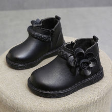 秋冬婴儿鞋女童加绒短靴1-5-7岁宝宝可爱新款软底防滑棉鞋小皮鞋