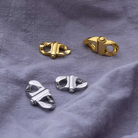 不锈钢项链古巴链扣钛钢欧美嘻哈男士手链扣手工抛光扣头配件批发