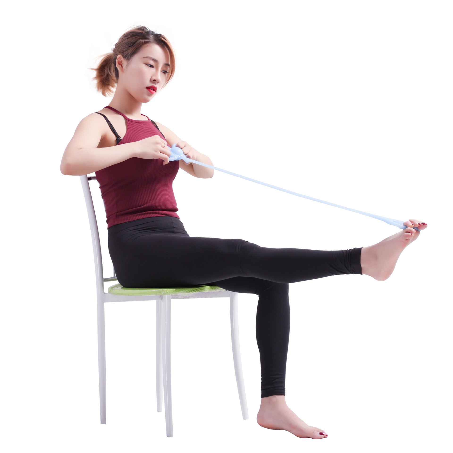 脚蹬卷腹拉力绳减肥瘦肚子仰卧起坐辅助健身瑜伽器材家用弹力绳