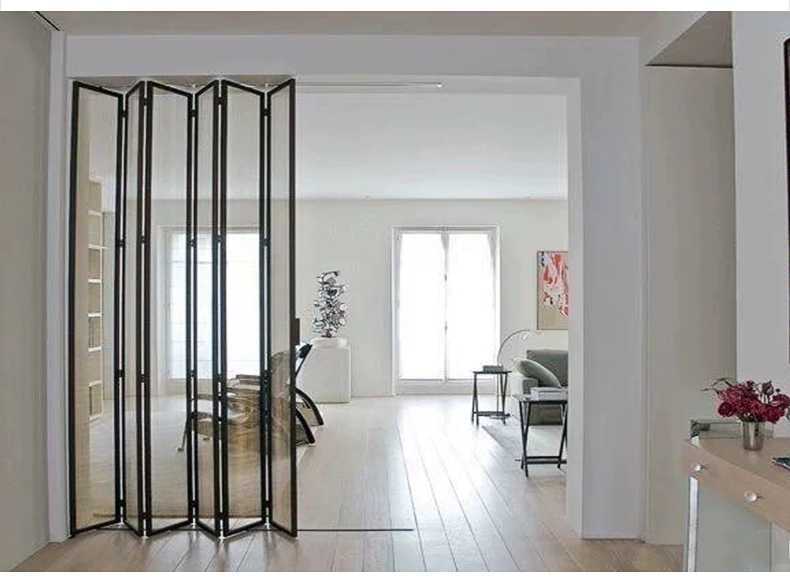 无轨阳台折叠门极窄边框客厅钛镁合金玻璃隔断家用厨房移门推拉门