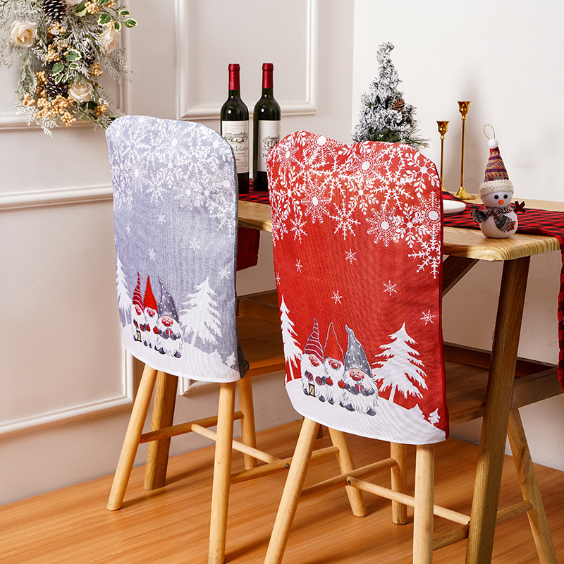 Cross-Border New Arrival Christmas Decorations European and American Style Cartoon Forest Chair Cover Santa Chair Cover