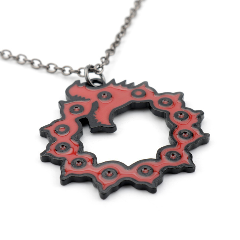 新款 七大罪标志吊坠 梅利奥达斯咬尾龙项链合金滴油钥匙扣 现货