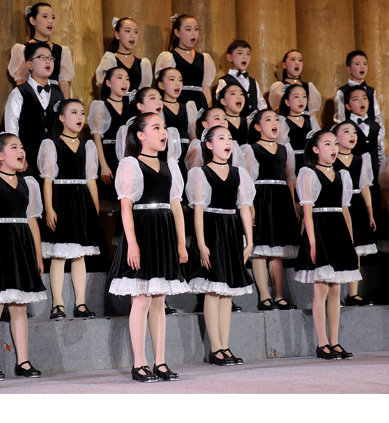 六一儿童合唱演出服男女童礼服中小学生诗歌朗诵表演服合唱团服装