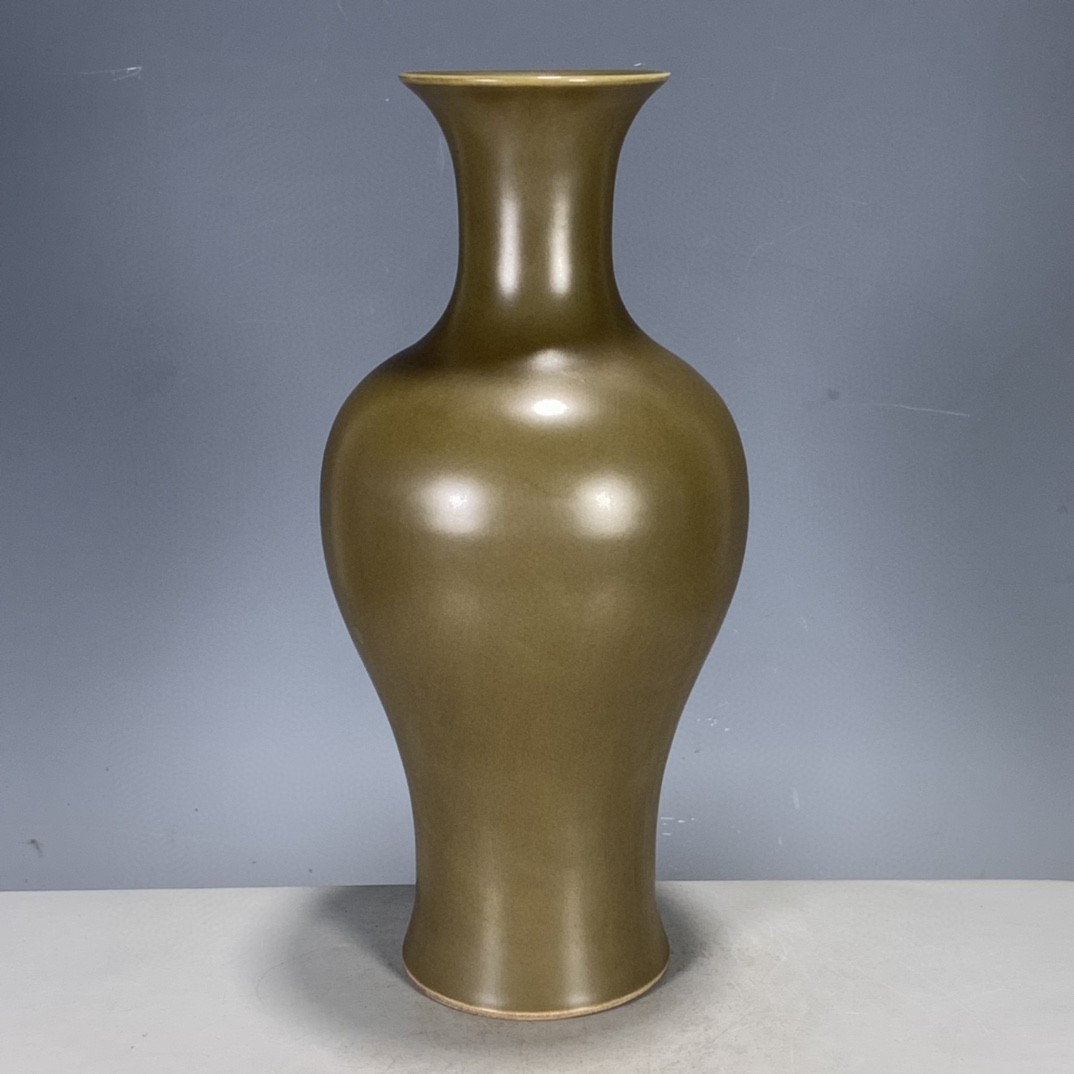 回流古玩杂项古董旧货瓷器清代单色釉茶叶末釉花瓶摆件收藏品老物