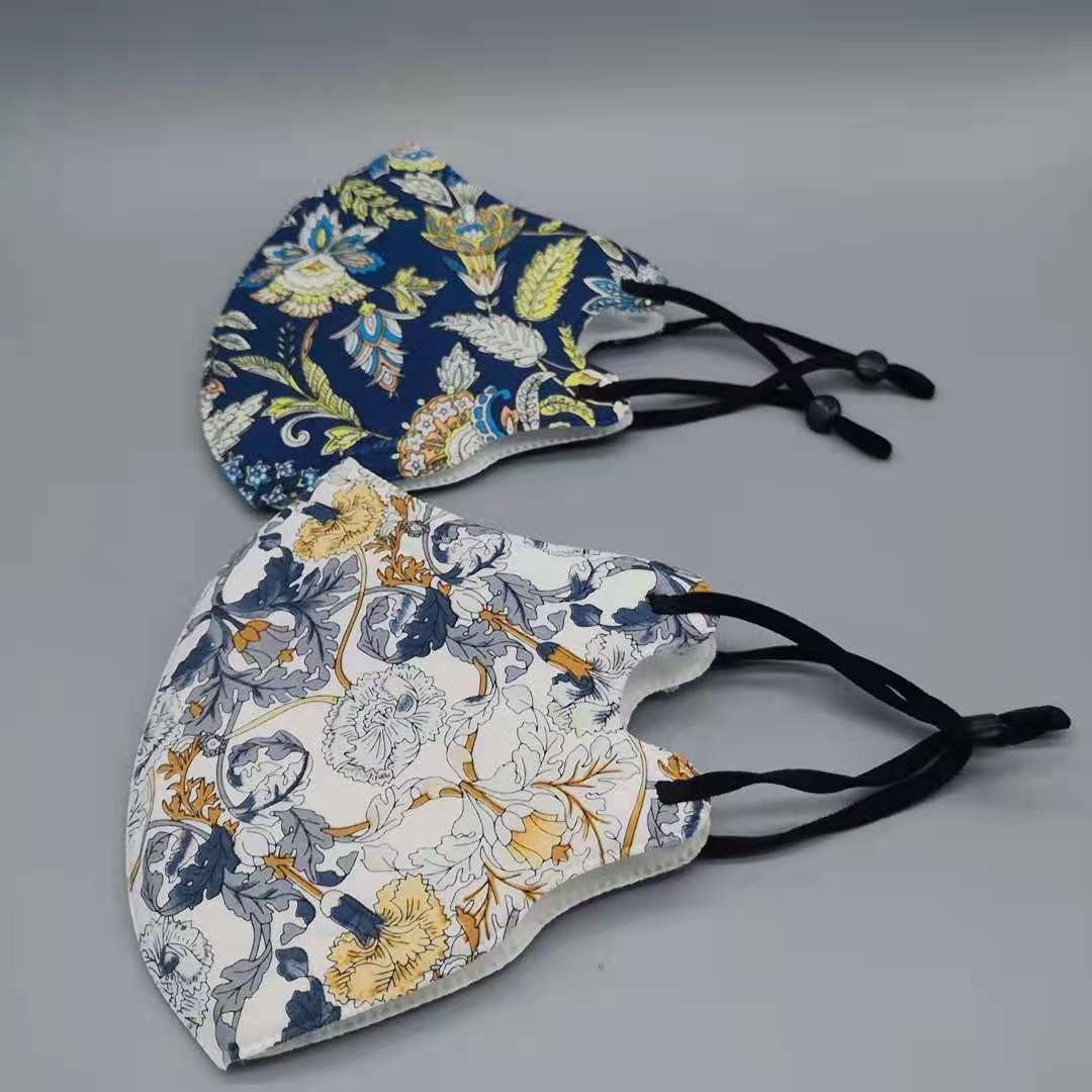 欧美跨境多色花样纯棉布透气可调节口罩 防晒防尘防雾霾 厂家直销