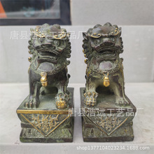 铸铜小型仿古宫门狮子雕塑摆件家居摆放铜狮雕塑中式铜狮子雕塑