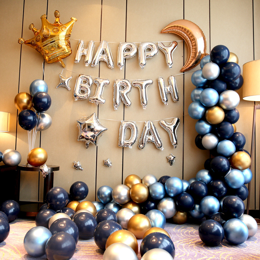 生日快乐趴装饰品派对气球场景布置男朋友男生女孩背景墙套餐