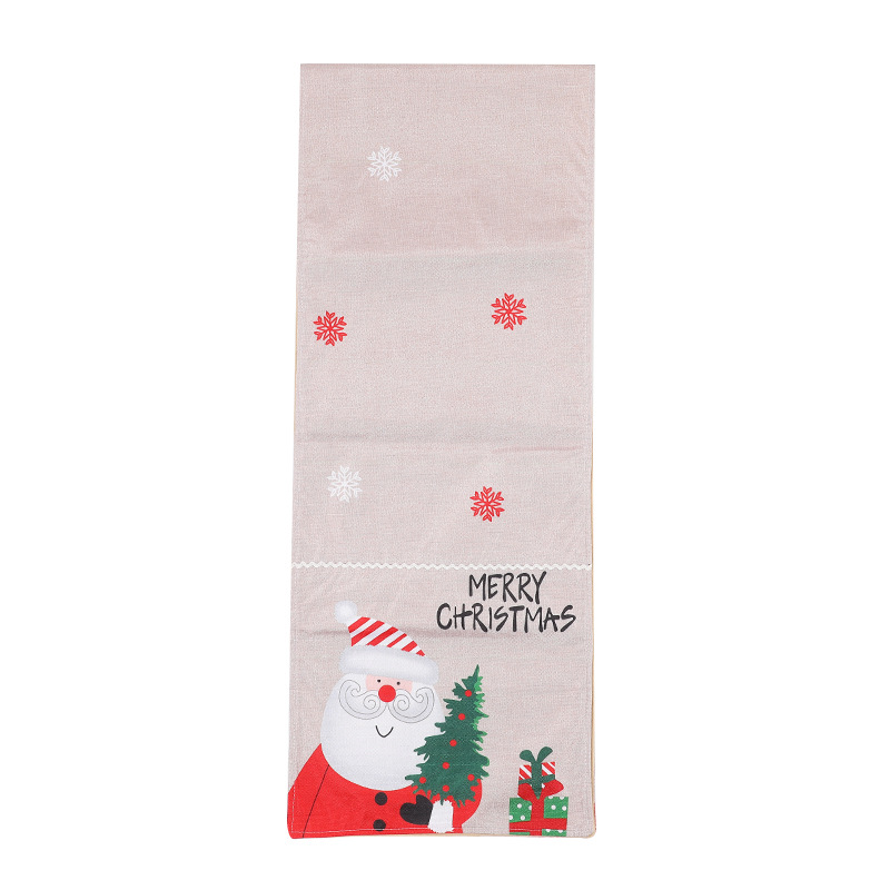 New Christmas Home Decoration Table Runner Cotton Linen Elderly Snowman Placemat Christmas Restaurant Hotel Dining Table Cushion Supplies