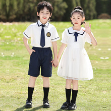 幼儿园园服大班毕业服夏款英伦风衬衫套装小学生校服儿童班服夏季