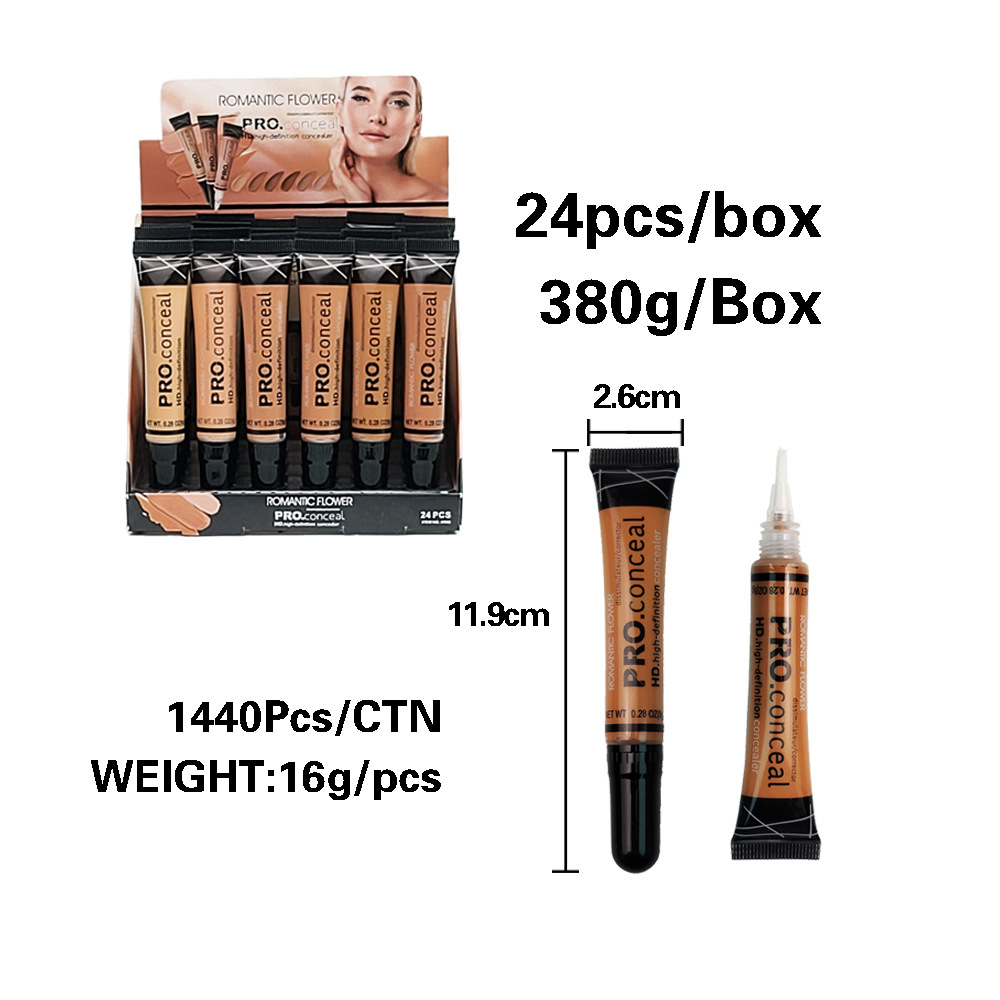 For Cross-Border Foreign Trade Export 6 Colors Concealer Full Coverage Waterproof and Oil Controlling Liquid Foundation Shaping Deep Skin Makeup